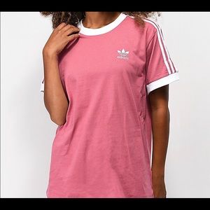🤘EUC Adidas 3 stripe coral color top